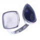 Bague argent rhodié 4,8g - sodalite - agate - T 52 à 60