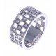 Bague argent rhodié 4,6g - zircons - T 50 à 60