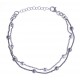 Bracelet argent rhodié 4,7g - "boules" - 2 tons - 16+3cm