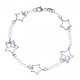 Bracelet argent rhodié 3,3g - "5 étoiles" - 18,5cm