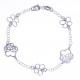 Bracelet argent rhodié 3,4g - "papillons et fleurs" - 18,5cm