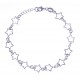 Bracelet argent rhodié 3,7g - "étoiles" - 18+2cm