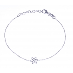 Bracelet argent rhodié 1,4g - "étoile" - 17+3cm