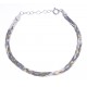 Bracelet argent rhodié 2,5g - 2 tons - rhodié et doré - 17+3cm