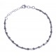 Bracelet argent rhodié 3,9g - 2 tons - rhodié et noir - 17+3cm