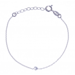 Bracelet argent rhodié 1g - "cristal de Swarovski" - 14+3cm