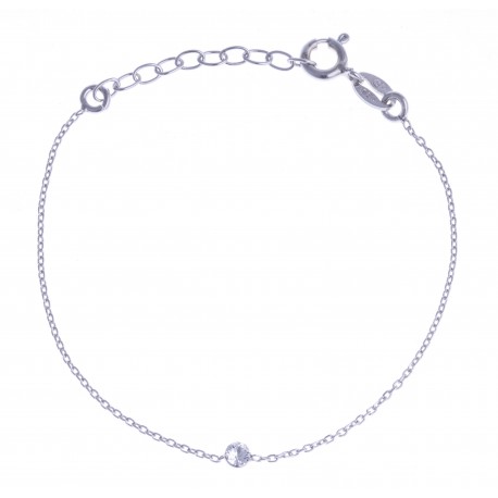 Bracelet argent rhodié 1g - "cristal de Swarovski" - 14+3cm