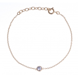 Bracelet plaqué or - "zircon" - 16+3cm