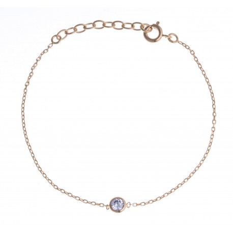 Bracelet plaqué or - "zircon" - 16+3cm