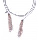 Collier argent rhodié 12,6g - "écharpe" - 2 tons rosé et rhodié - 115cm