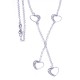 Collier argent rhodié 5,8g - "4 coeurs" - 43cm