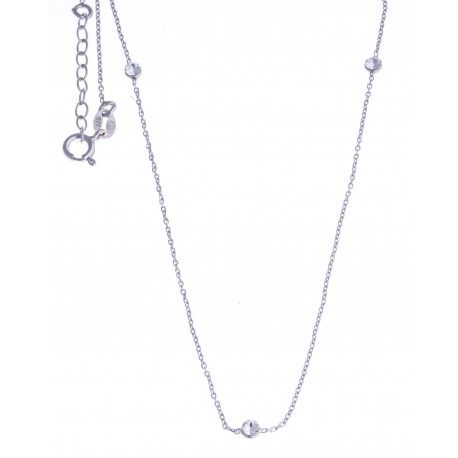 Collier argent rhodié 1,7g - "cristaux de Swarovski" - 40+3cm