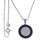 Collier argent rhodié 5,8g - 2 tons - zircons noirs et blancs - 40 cm