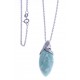 Collier argent rhodié 4,5g - amazonite - 55cm