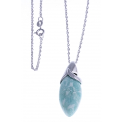 Collier argent rhodié 4,5g - amazonite - 55cm