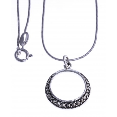 Collier argent rhodié 3,7g - marcassites - 40cm