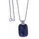 Collier argent rhodié 4,3g - sodalite - zircons - 45cm