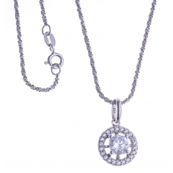 Collier argent rhodié 3,6g - zircons - 40cm.