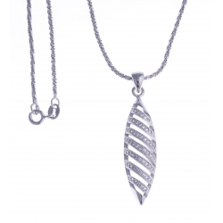 Collier argent rhodié 6g - zircons - 40cm