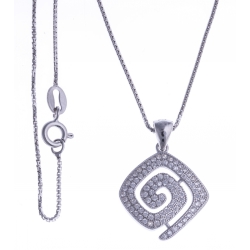 Collier argent rhodié 4,9g - zircons - 40cm