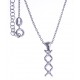 Collier argent rhodié 3,6g - zircons - 38+5cm