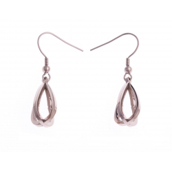 Boucles d'oreille acier rosé