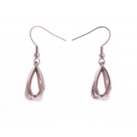 Boucles d'oreille acier rosé