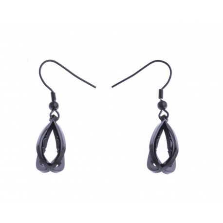 Boucles d'oreille acier noir