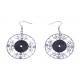 Boucles d'oreille acier 2 tons - blanc et noir