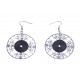 Boucles d'oreille acier 2 tons - blanc et noir