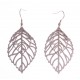 Boucles d'oreille acier rosé - "feuilles"