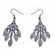 Boucles d'oreille acier noir - "feuilles"