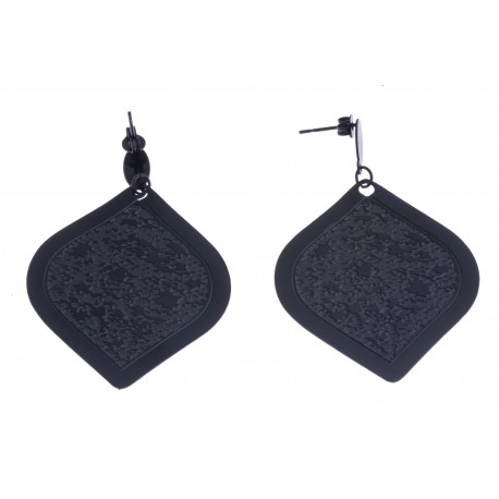 Boucles d'oreille acier noir