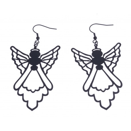 Boucles d'oreille acier noir