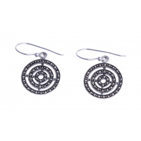 Boucles d'oreille argent rhodié 3g