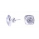 Boucles d'oreille argnet rhodié 2,2g - quartz cristal