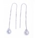 Boucles d'oreille argent rhodié 2,4g - perles imitation