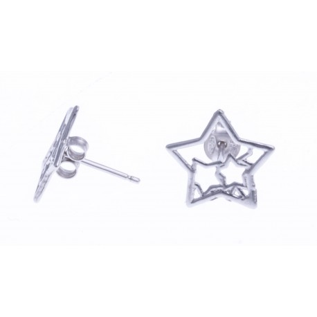 Boucles d'oreille argent rhodié 1,1g - "étoile"