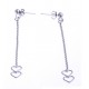 Boucles d'oreille argent 1,7g - "2coeurs" - chaine 5cm