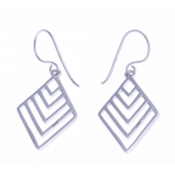 Boucles d'oreille argent rhodié 2,4g - "triangle"