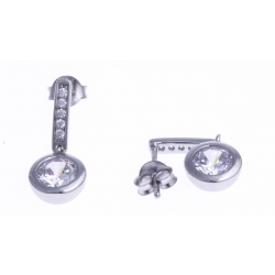 Boucles d'oreille argent rhodié 2,8g - zircons