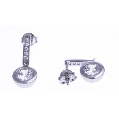 Boucles d'oreille argent rhodié 2,8g - zircons