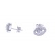 Boucles d'oreille argent rhodié 2,4g - zircons