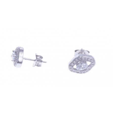 Boucles d'oreille argent rhodié 2,4g - zircons