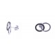 Boucles d'oreille argent rhodié 2,2g - "2 ronds" - zircons