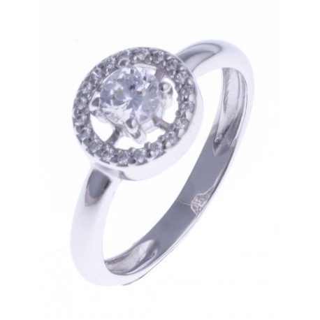 Bague argent rhodié 2g - zircons - T 50 à 60