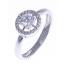 Bague argent rhodié 2g - zircons - T 50 à 60