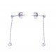 Boucles d'oreille argent rhodié 0,8g - "cristal de Swarovski" - chaine