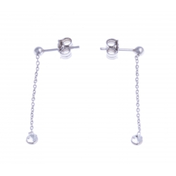 Boucles d'oreille argent rhodié 0,8g - "cristal de Swarovski" - chaine