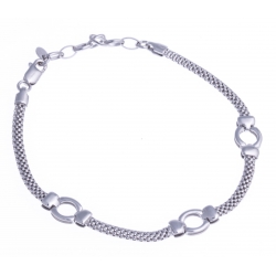 Bracelet argent rhodié 3,7g - 17+3cm